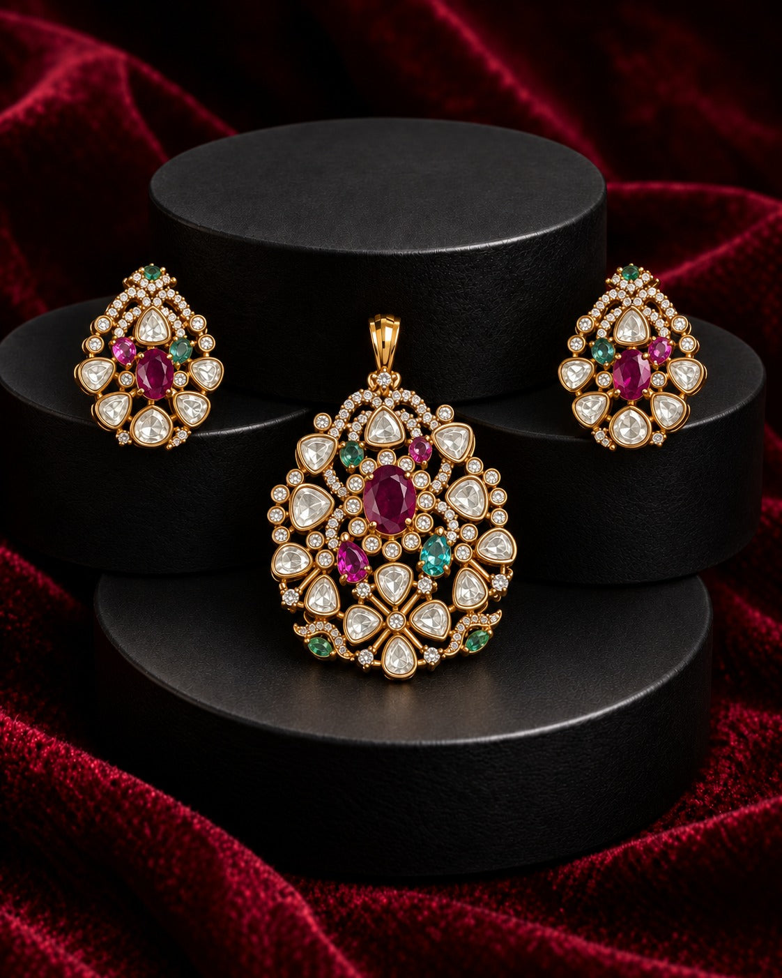 Royal Kundan Pendant Set
