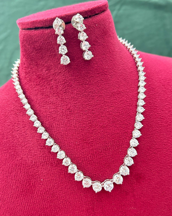 buy Diamond necklace and earrings set solitaire 