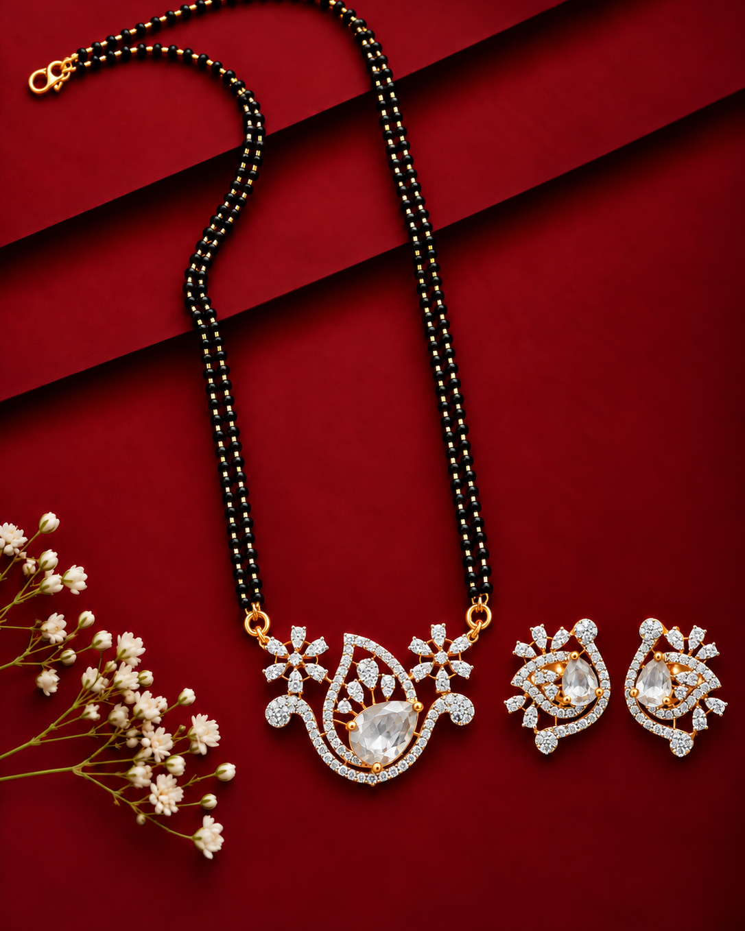 Navya Paisley Drop Mangalsutra Set – 18 Inch