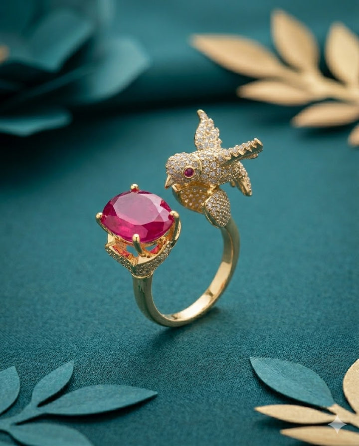 Gulpari Bloom Adjustable Ring for Women | Bird & Rose Designer Ring