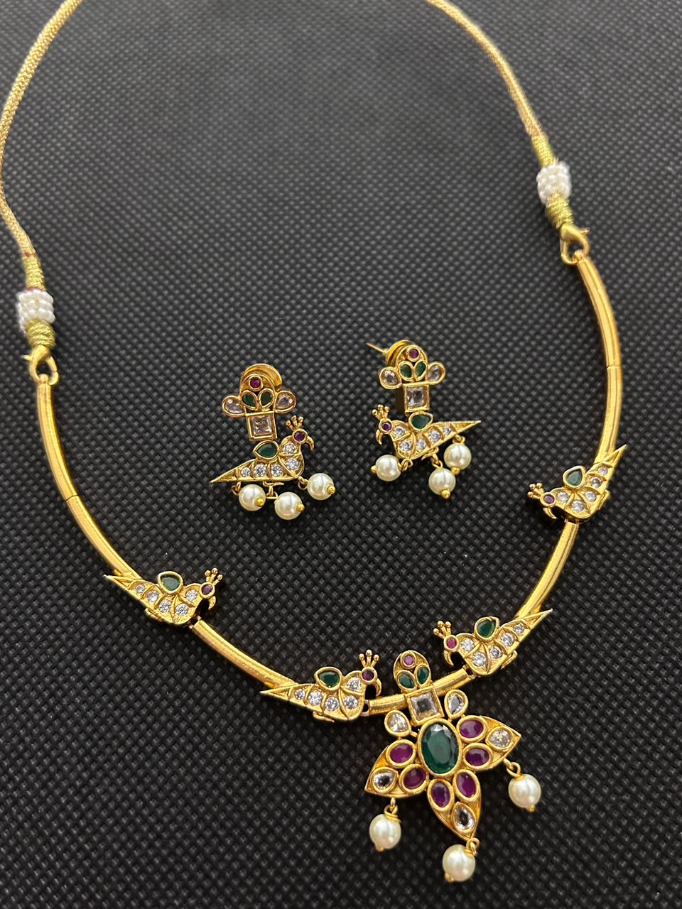 Mayur Heritage Kundan Pearl Necklace Set
