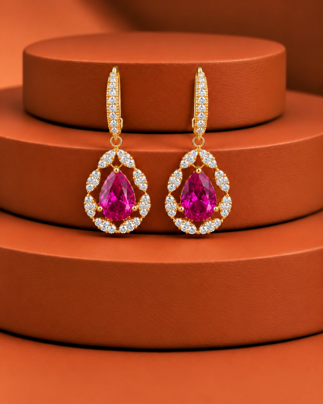 Solid Luxe Teardrop Halo Earrings