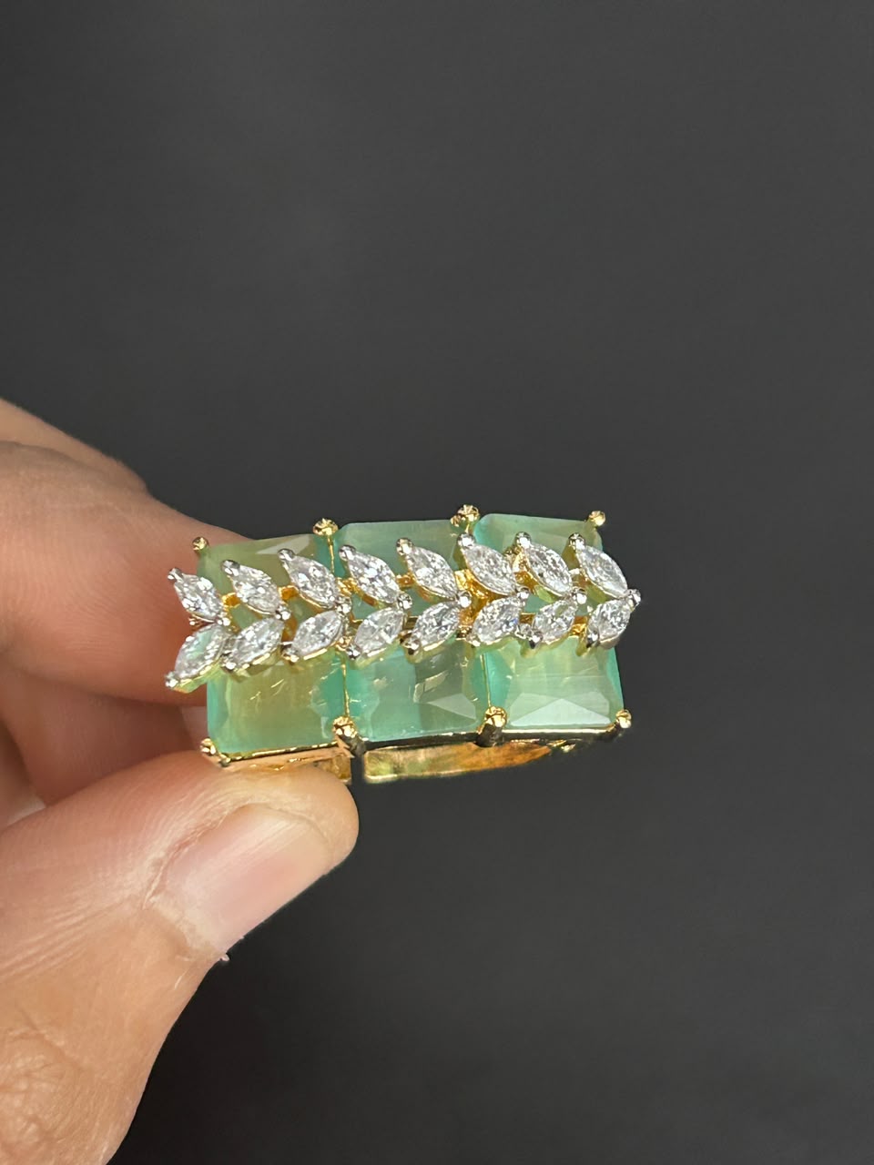 Elowen Crystal Vine Adjustable Ring