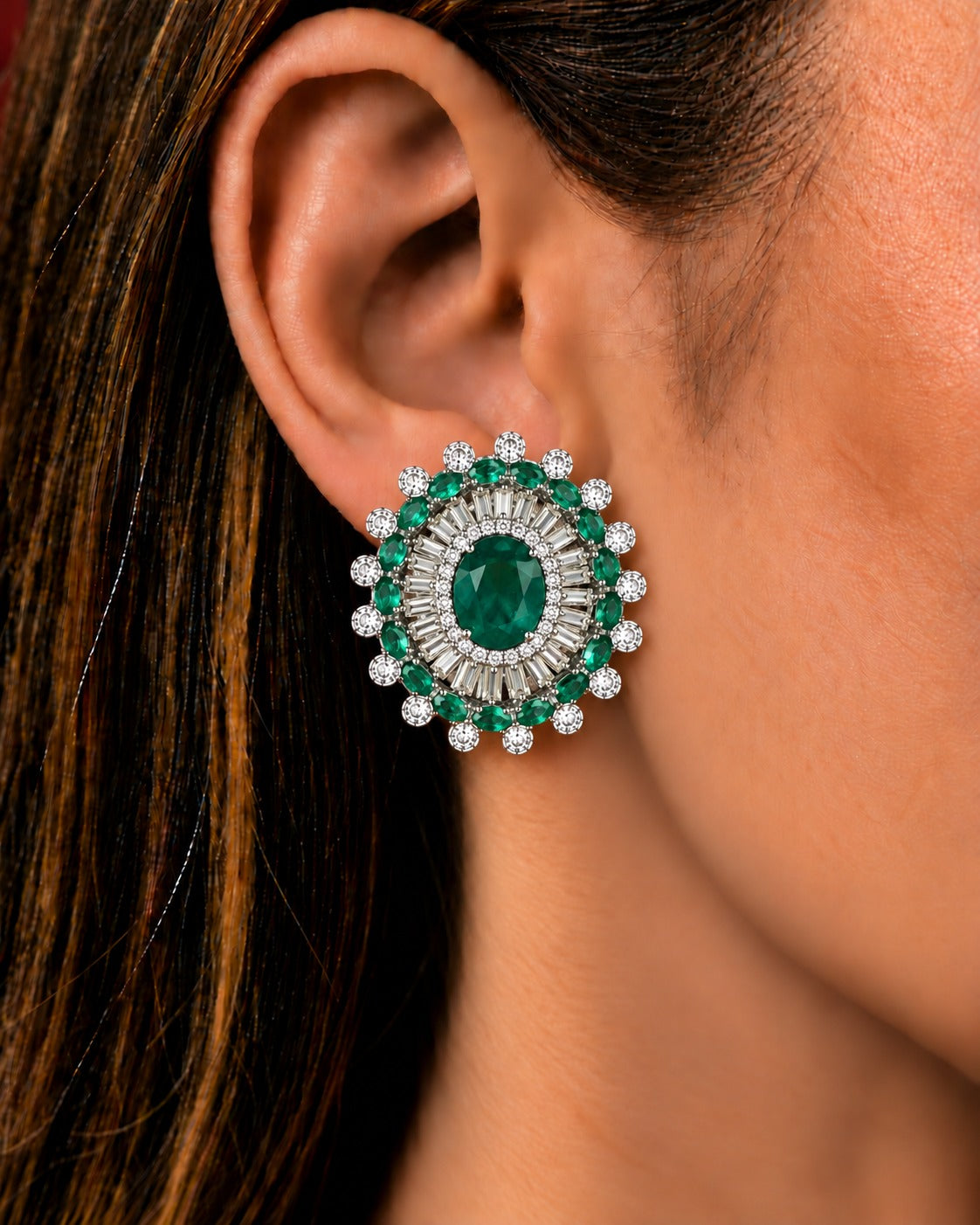 4 CM Oval Statement Stud Earrings