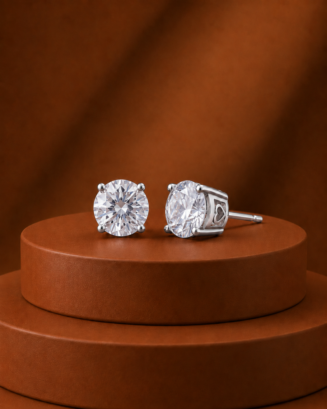 Avira Classic Round Solitaire Stud Earrings