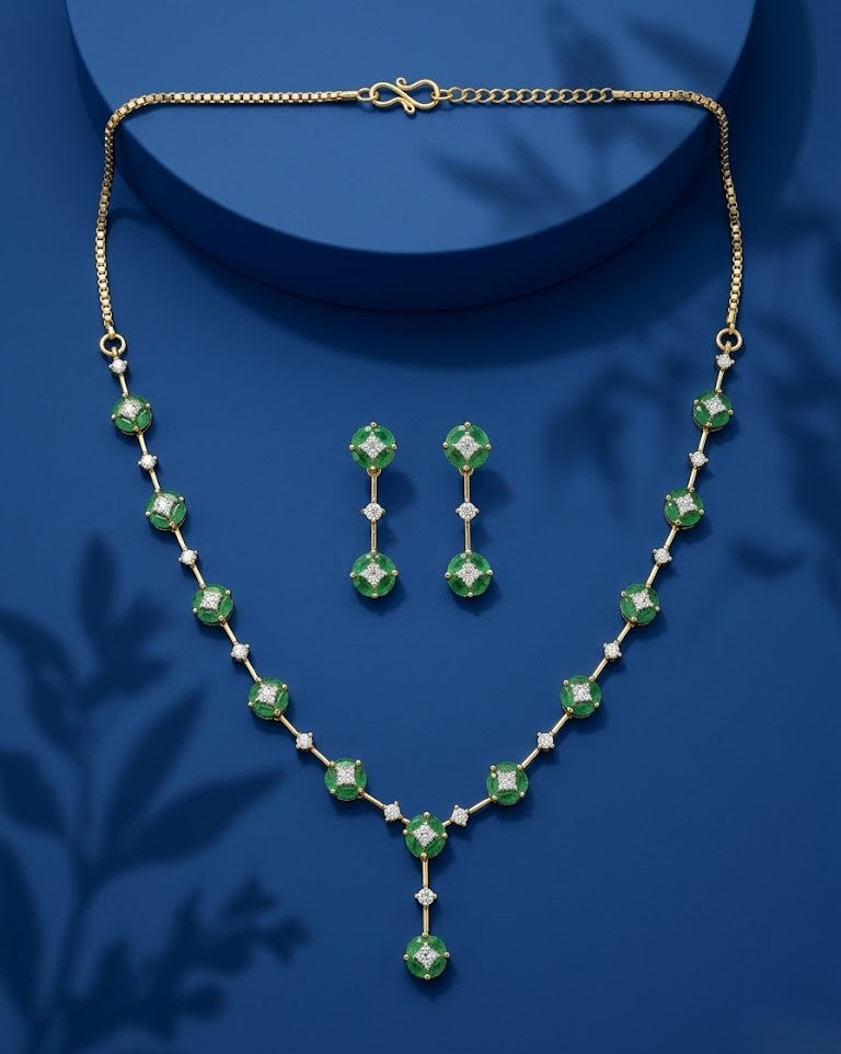 Ruhani Ruby Blossom Necklace Set