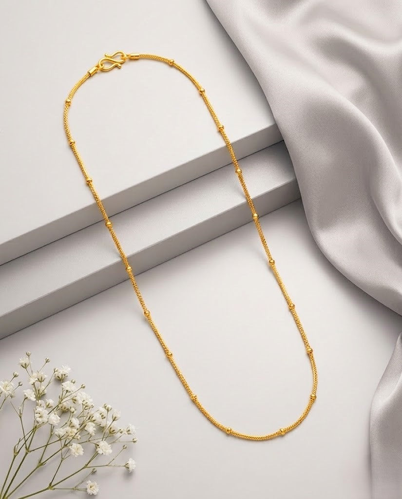 Elegant Dot Gold Finish Chain for Women