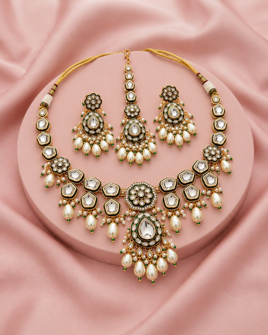 Meherbaan Heritage Kundan Pearl Necklace Set