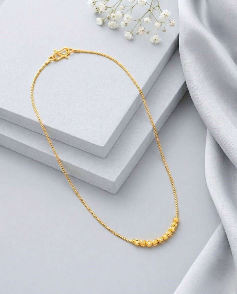 Minimal Gold Bead Daily Wear Chain for Women