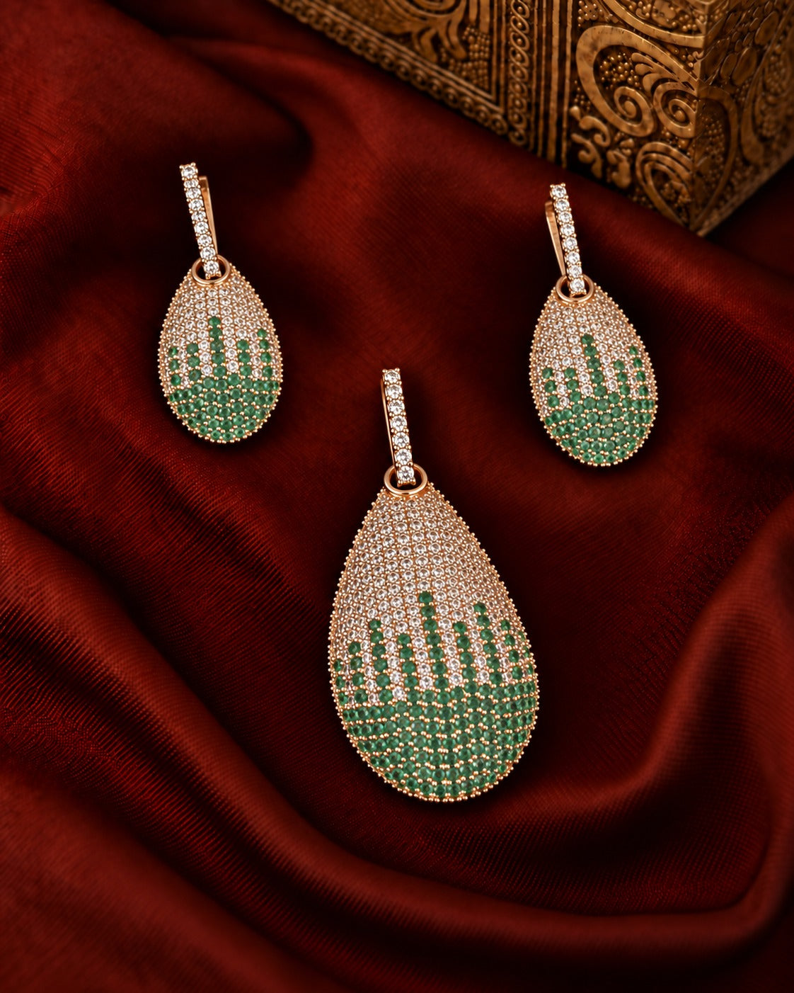 Aurevia Spectrum Teardrop Pendant & Earrings Set