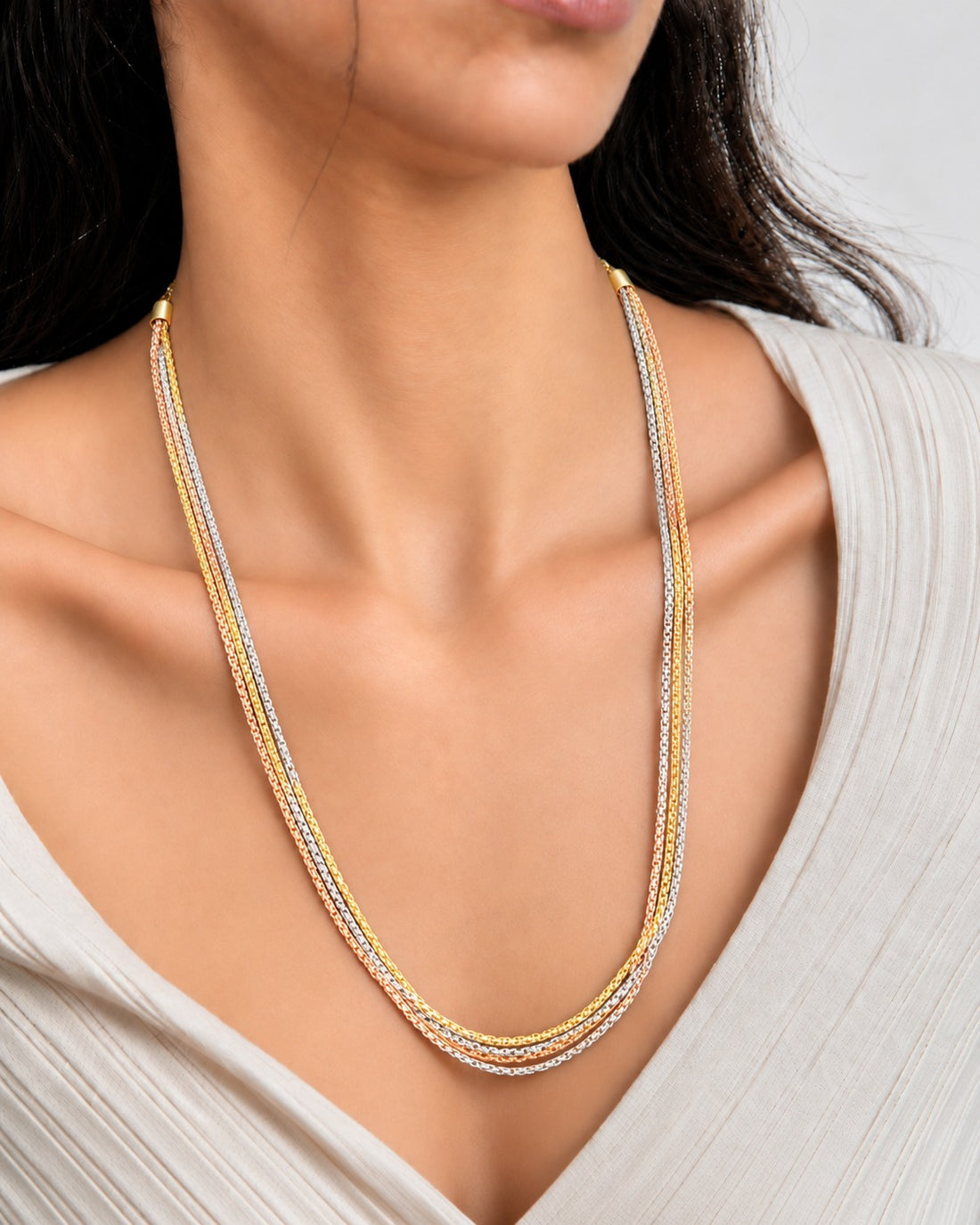 Zareen Bold Tri-Tone Chain – 18 Inch