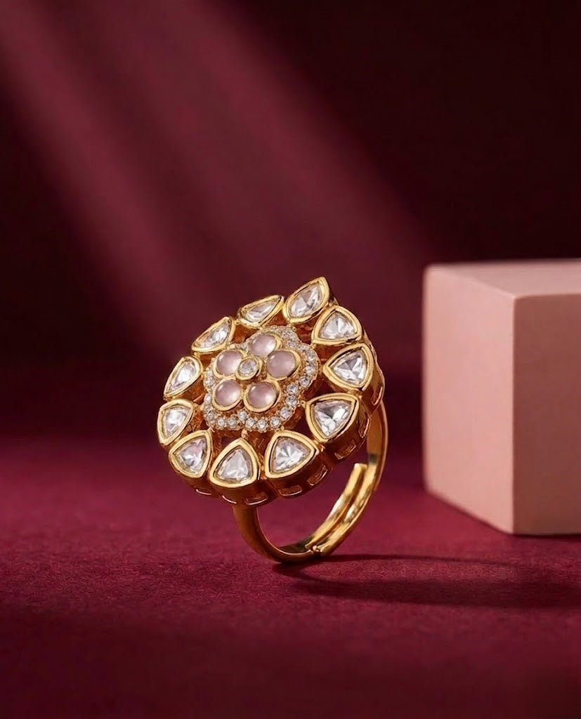 Harinika Green Kundan AStatement Ring