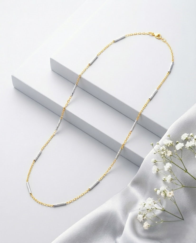 Elegant Dual Tone Anti-Tarnish Daily Wear Chain for Women | Lightweight Waterproof