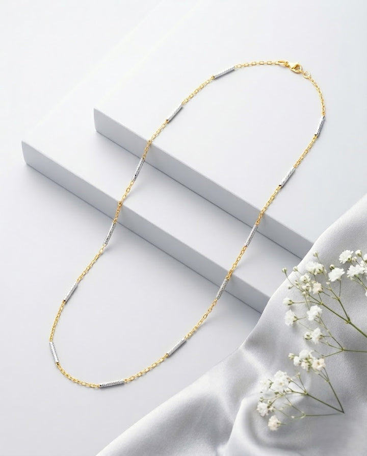 Elegant Dual Tone Anti-Tarnish Daily Wear Chain for Women | Lightweight Waterproof