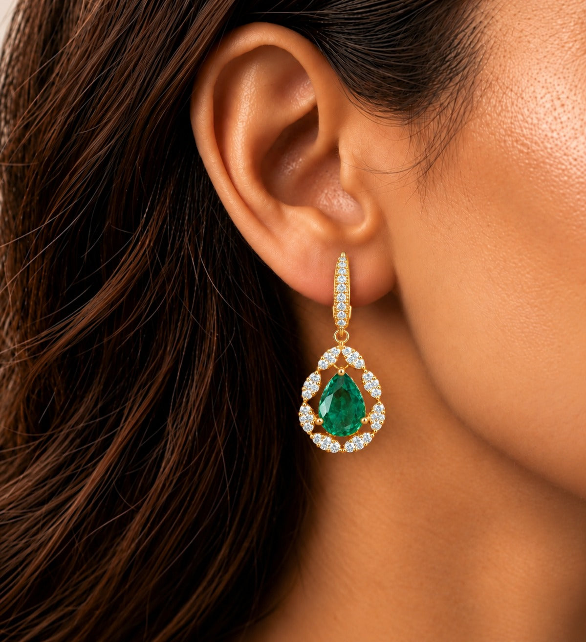 Solid Luxe Teardrop Halo Earrings