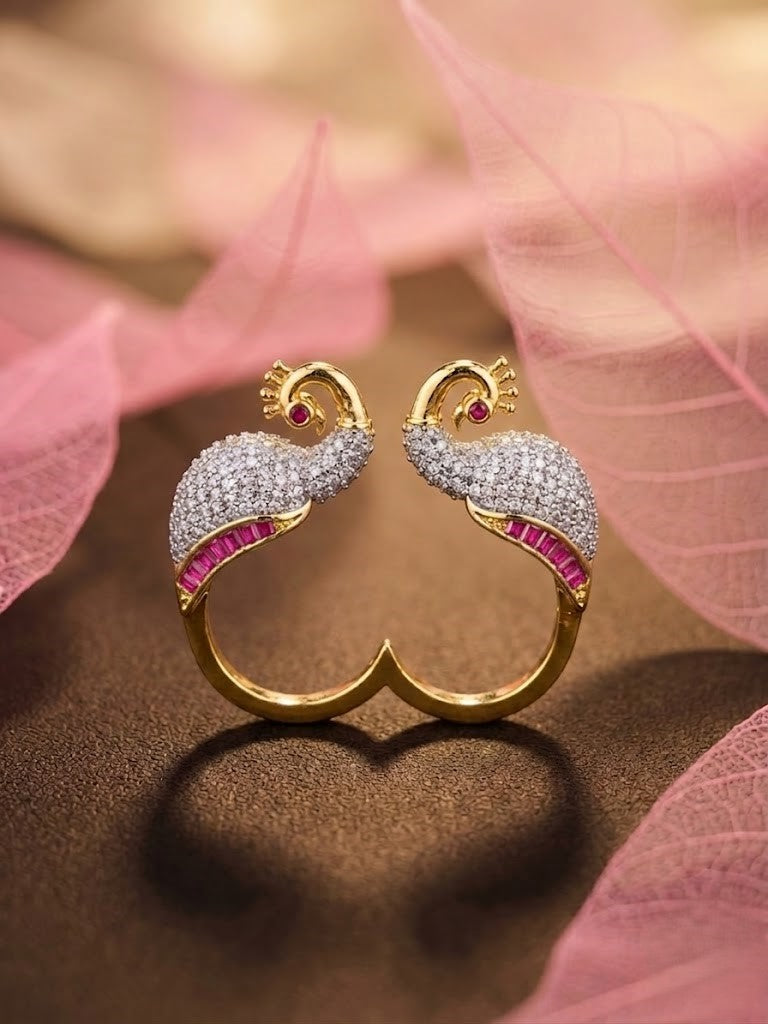 Mayurika Twin Mor Diamond Openable Ring