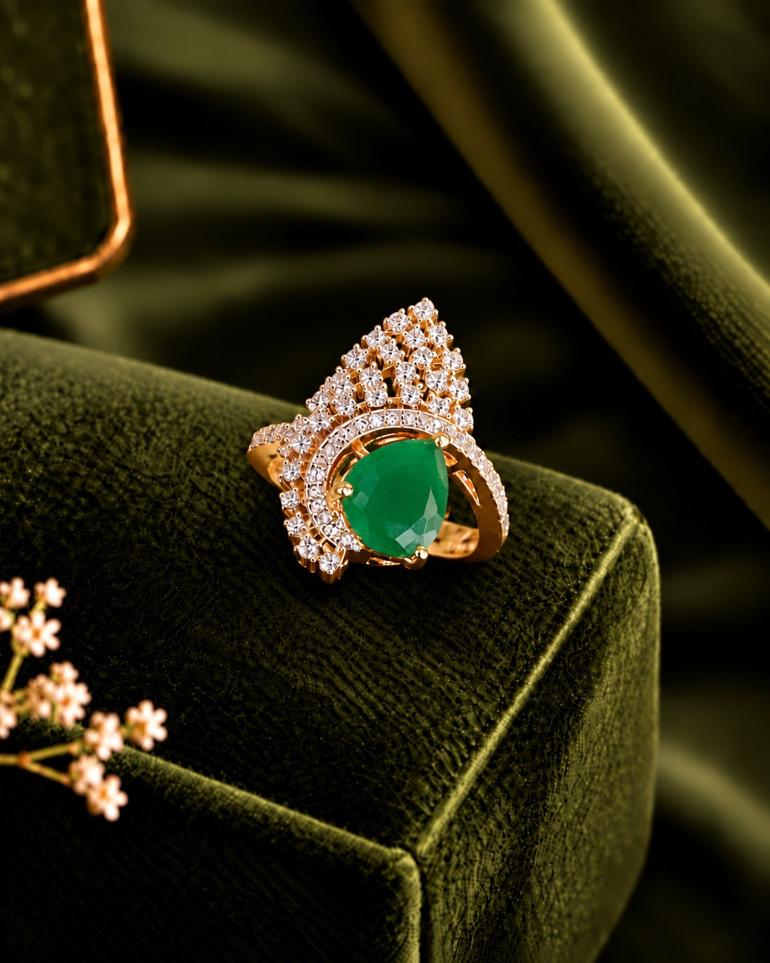 Celestia Teardrop Adjustable Statement Ring
