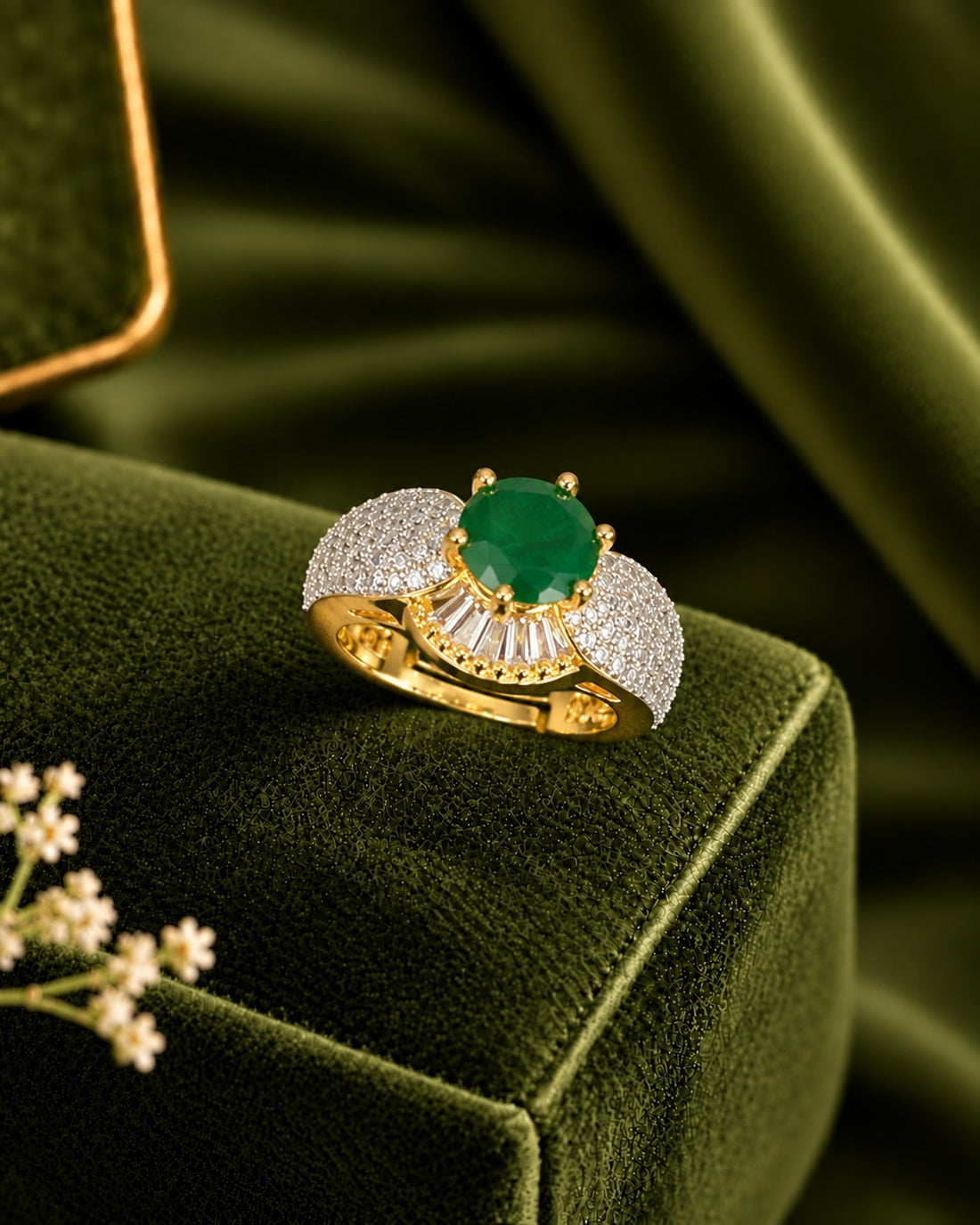 Majestic Crown Solitaire Adjustable Ring