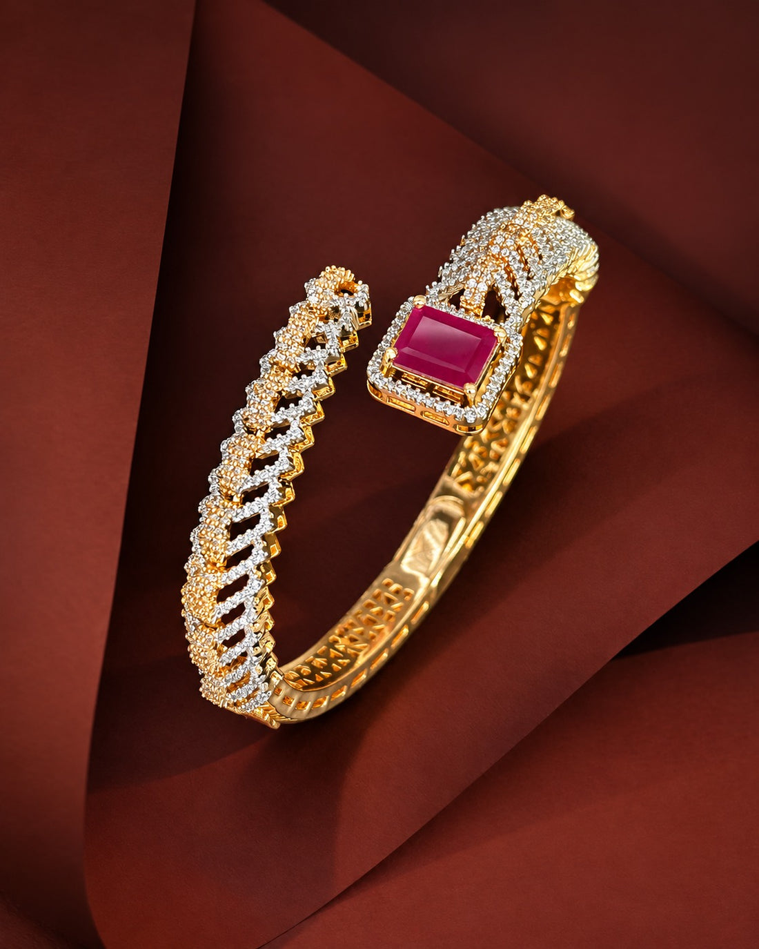 Rivana Oval Openable Stone Bracelet – Ruby, Blue & Green | Fits 2.4 & 2.6