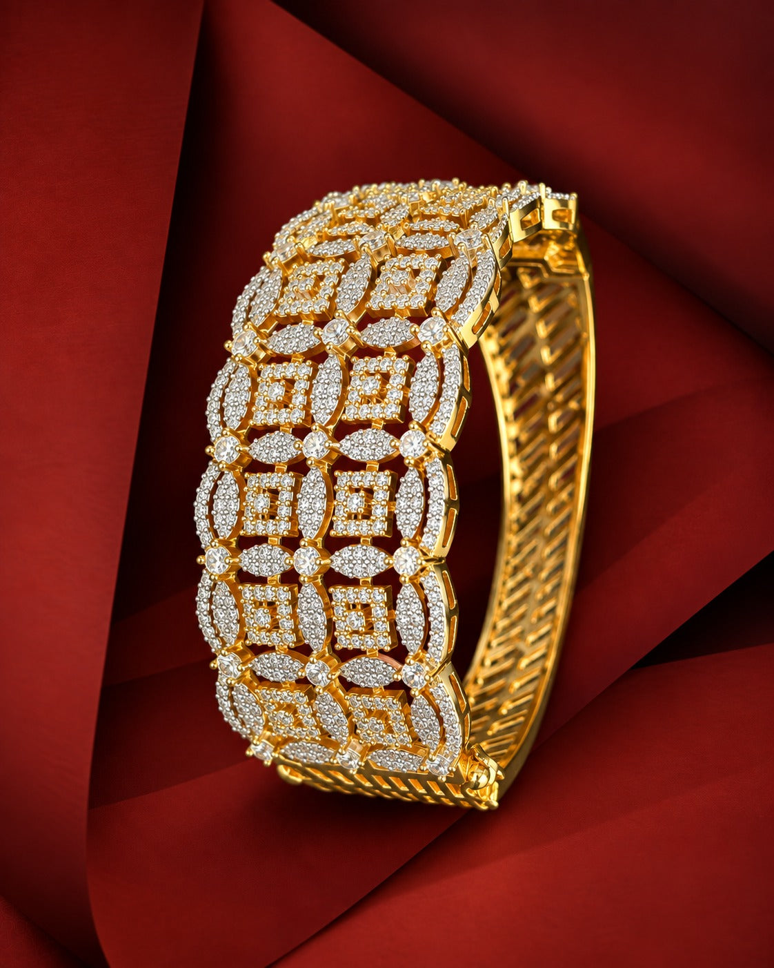 Zarielle Wide Openable Diamond-Look Bracelet – Fits 2.4 & 2.6