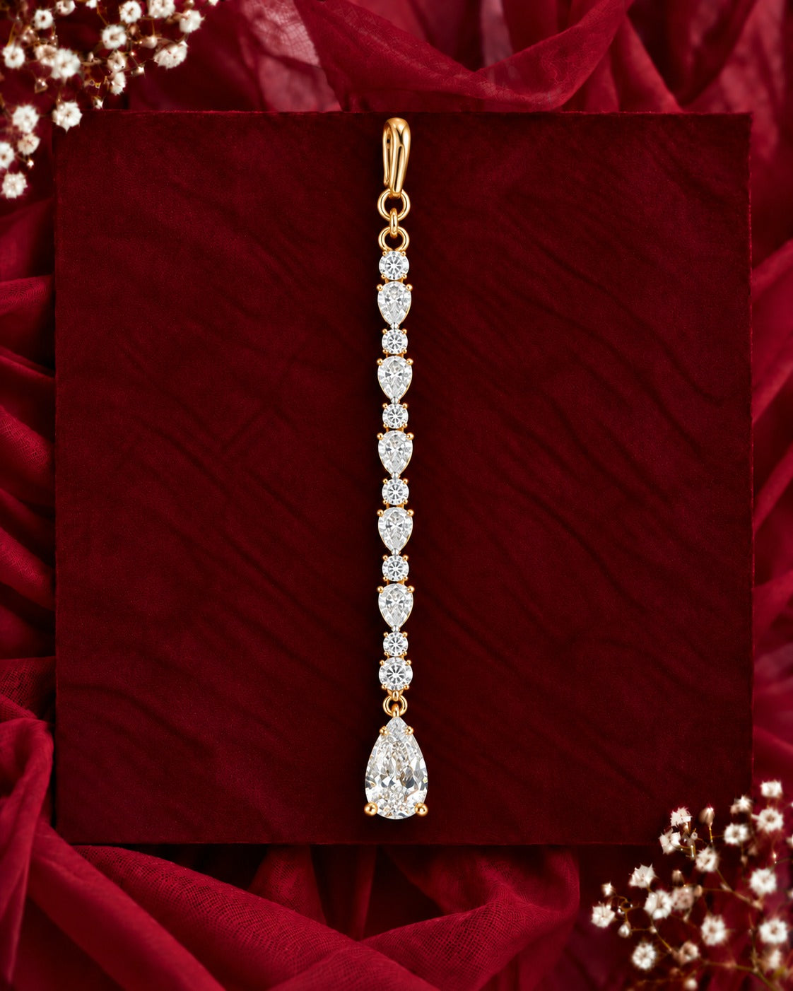 Elegant Leaf Drop Maang Tikka