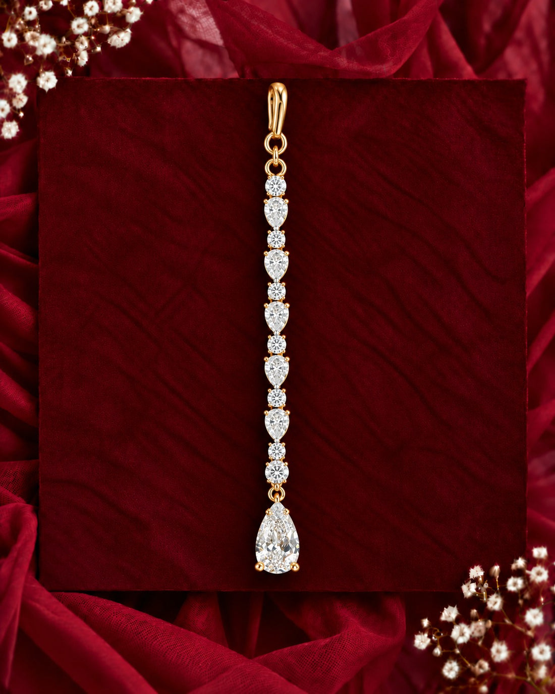 Elegant Leaf Drop Maang Tikka