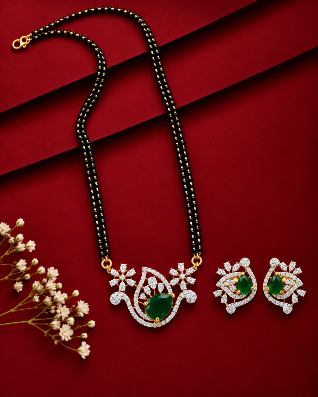 Navya Paisley Drop Mangalsutra Set – 18 Inch