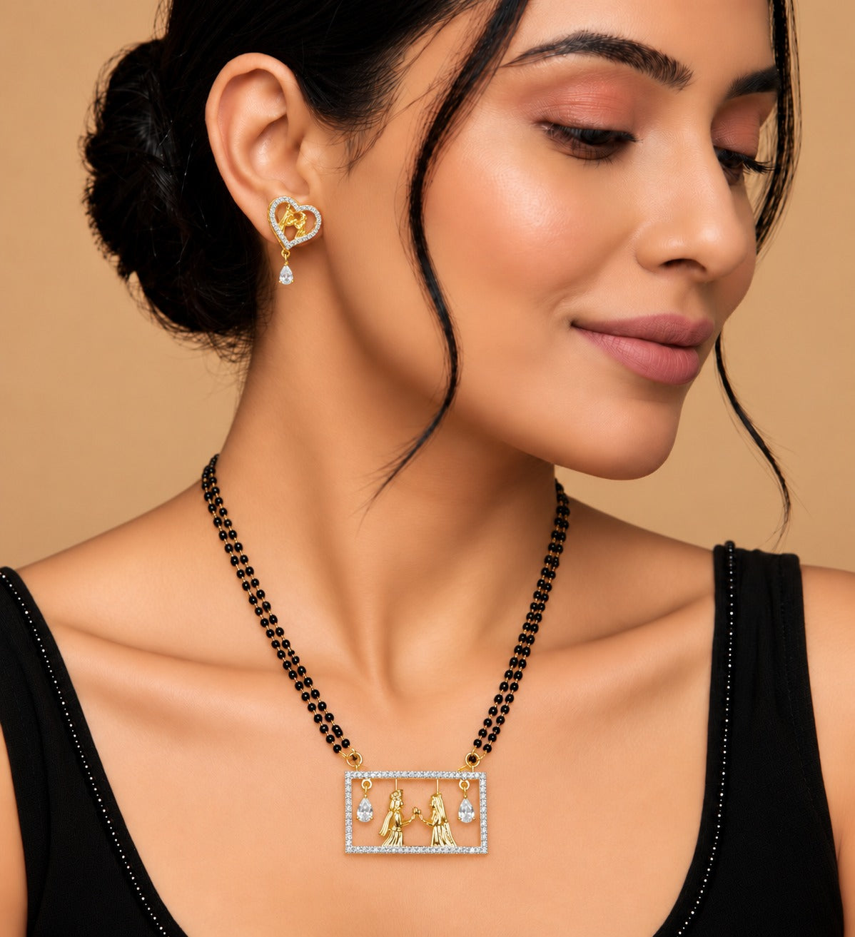 Premika Couple Motif Mangalsutra Set – 18 Inch