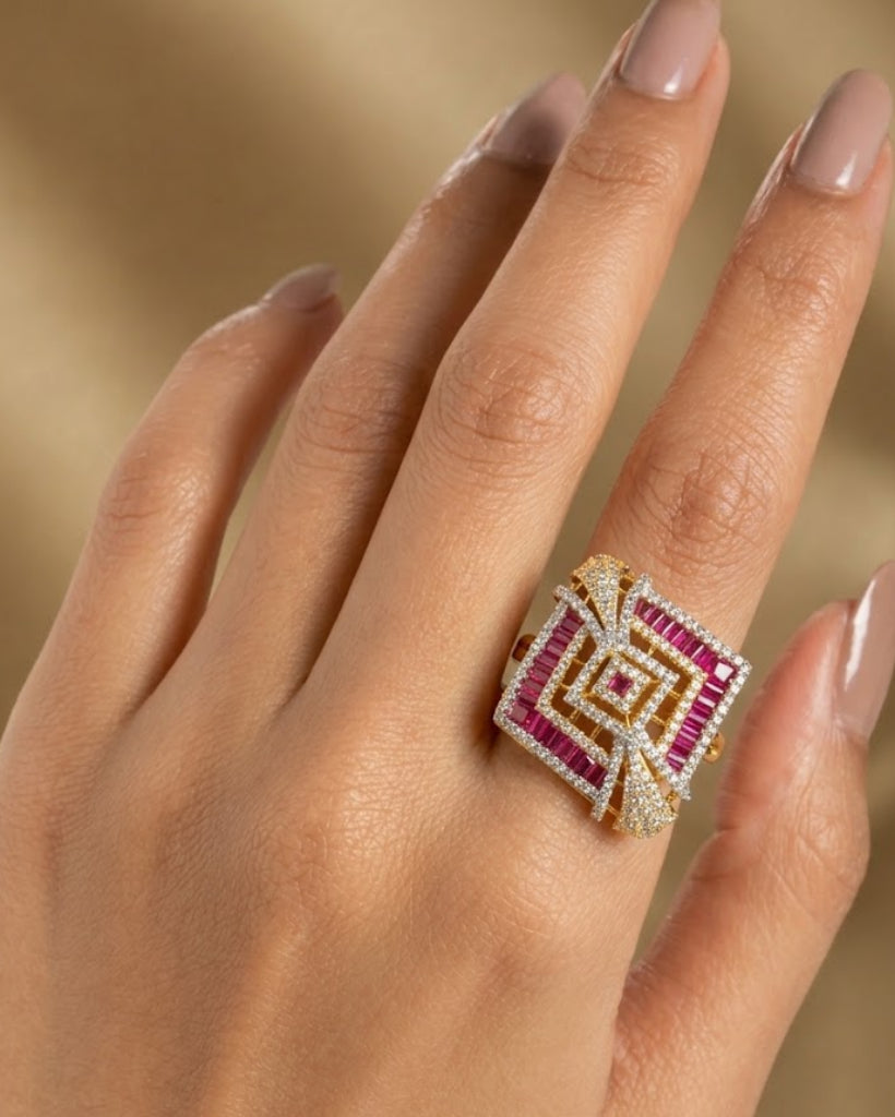 Ruby Royale Luxe Adjustable Ring for Women