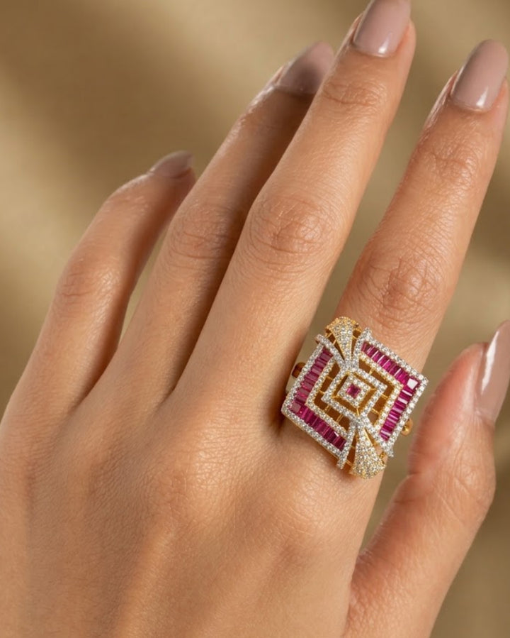 Ruby Royale Luxe Adjustable Ring for Women