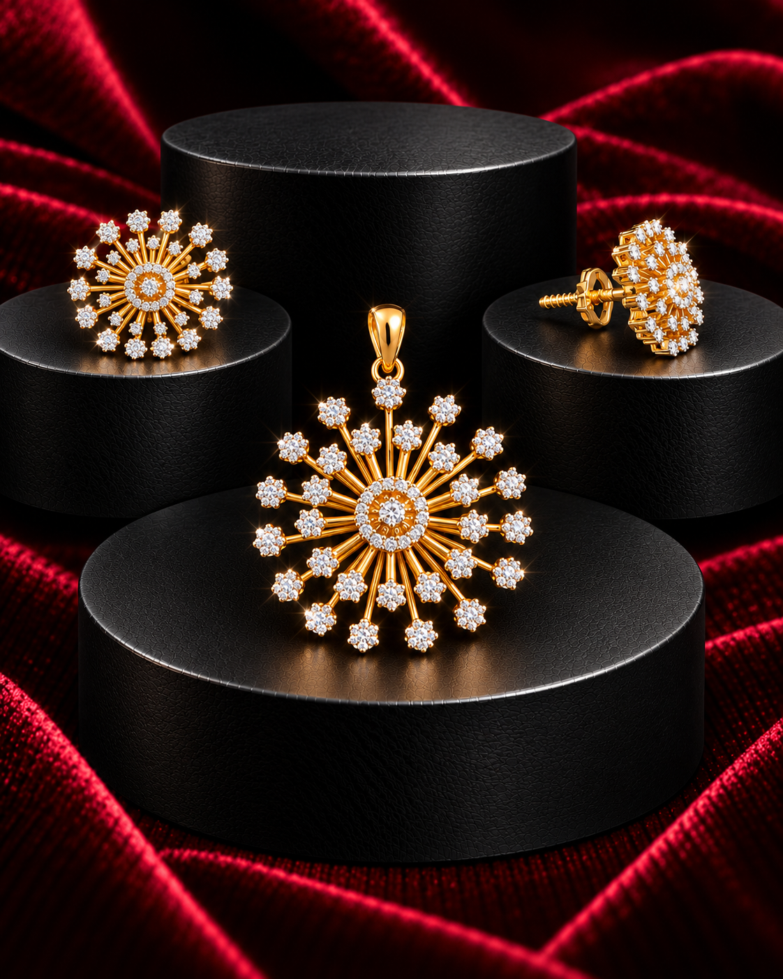 Solenne Starburst Screw Pendant Set