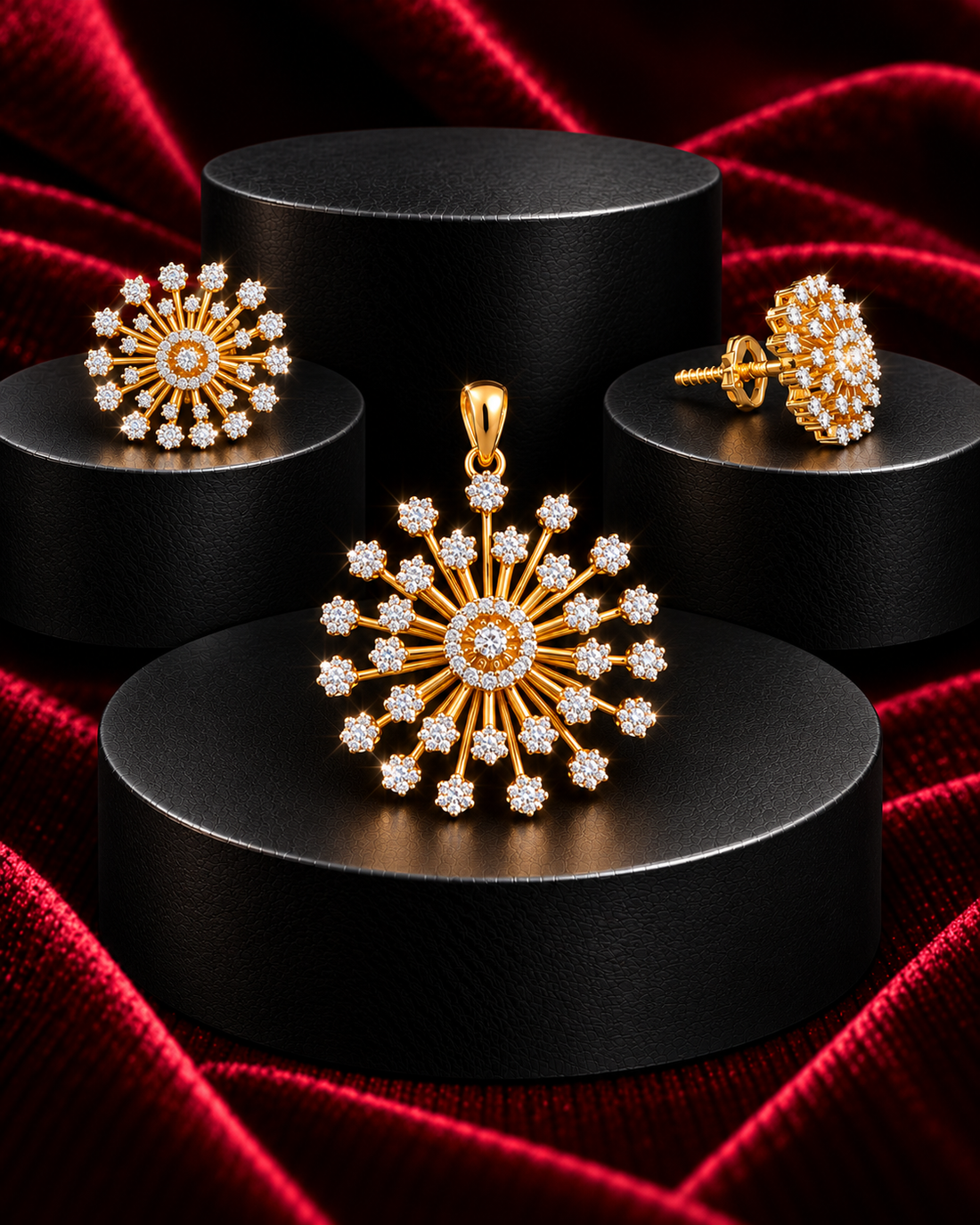 Solenne Starburst Screw Pendant Set