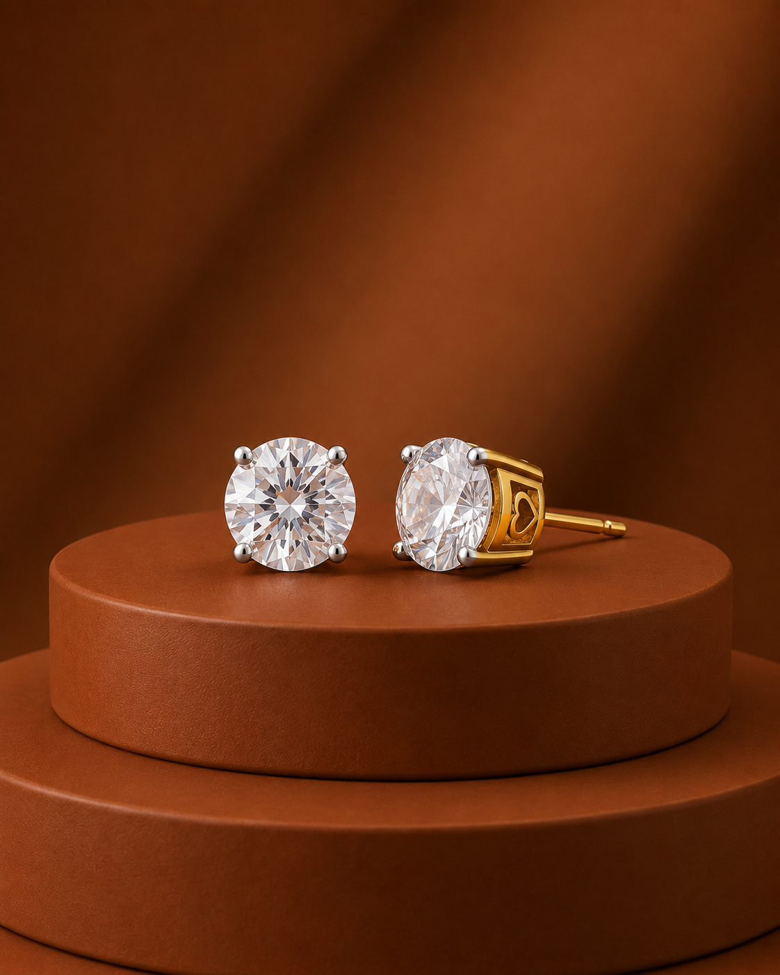 Avira Classic Round Solitaire Stud Earrings