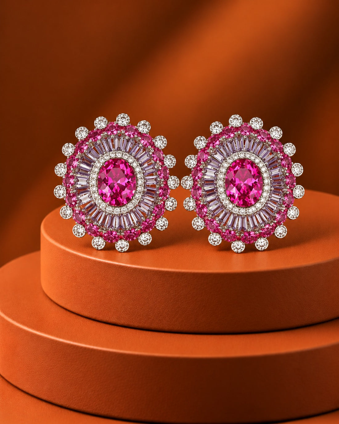 4 CM Oval Statement Stud Earrings