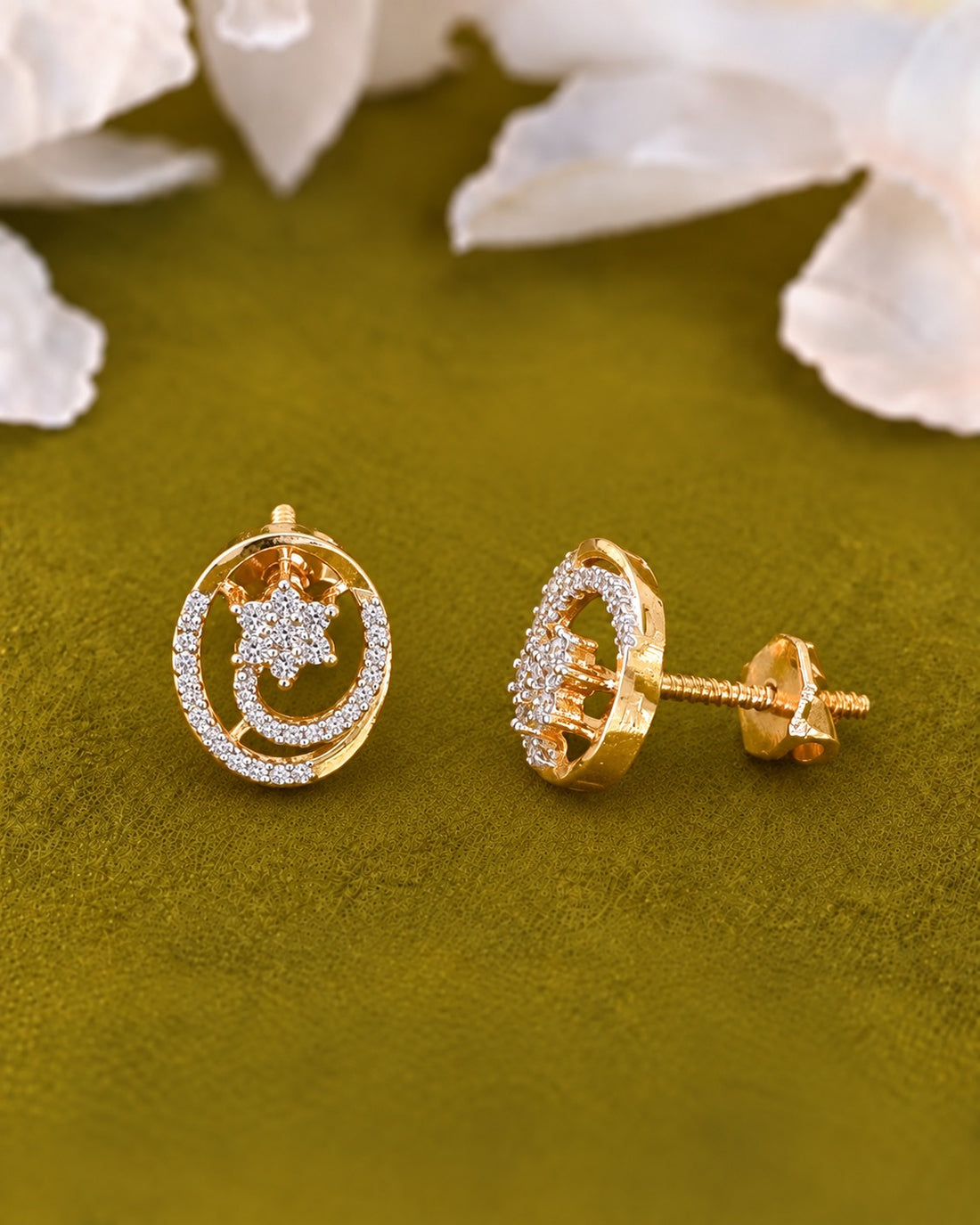 Elvara Oval Diamond-Look Stud Earrings