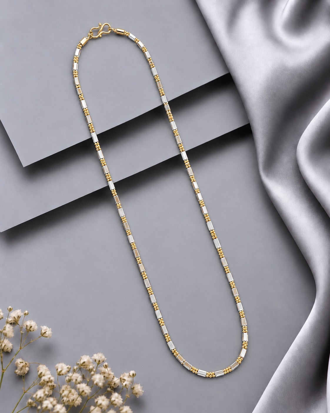 Zivara Dual-Tone Tube Bead Chain