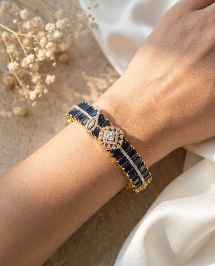 Aarunya Midnight Royale Openable Kada Bracelet for Women