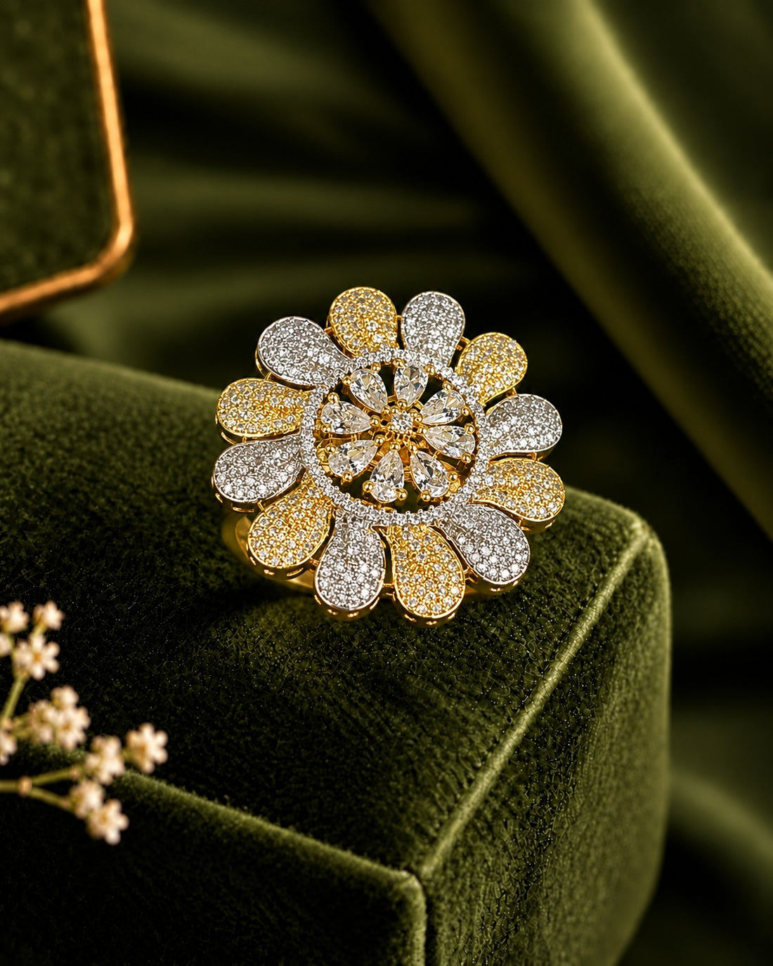 Regal Bloom Adjustable Statement Ring