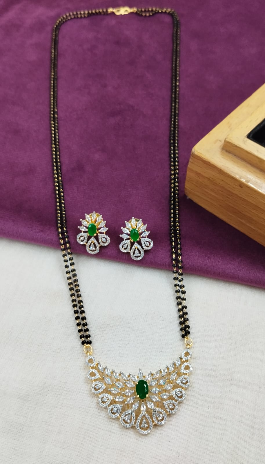 Shanaya Peacock Fan Mangalsutra Set – 24 Inch