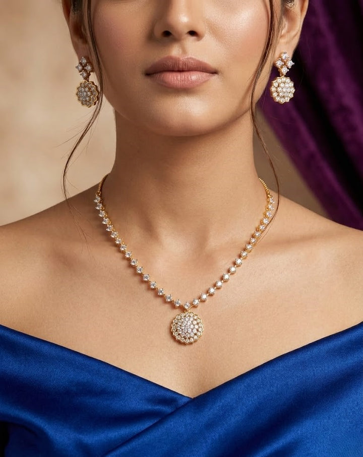 Aarunya Diamond Blossom Necklace Set