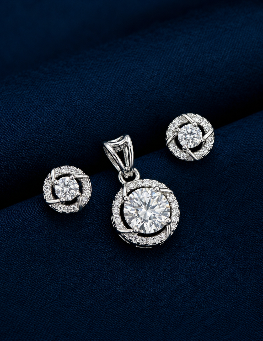 Meher Zirconia Pendant & Stud Set