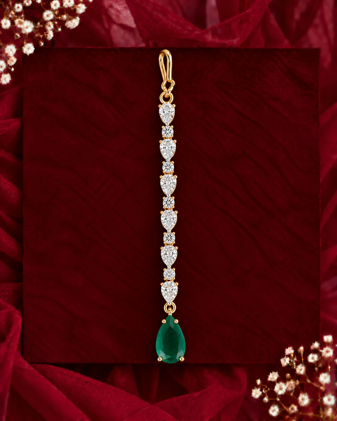 Elegant Leaf Drop Maang Tikka