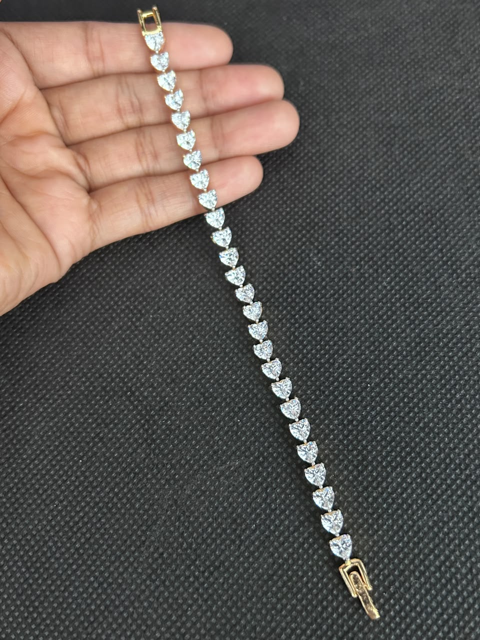 Orivelle Golden Teardrop Diamond Tennis Bracelet