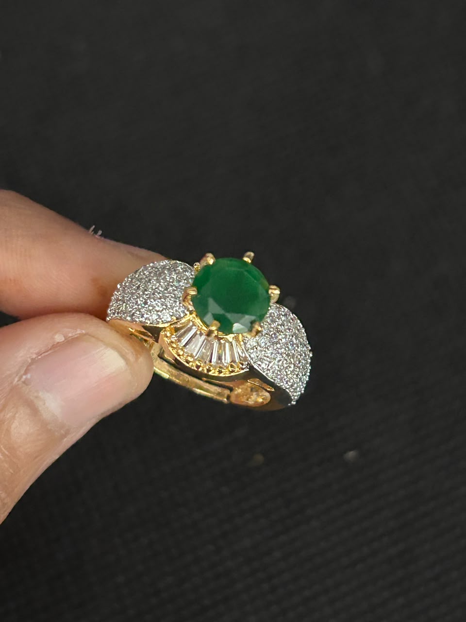 Majestic Crown Solitaire Adjustable Ring