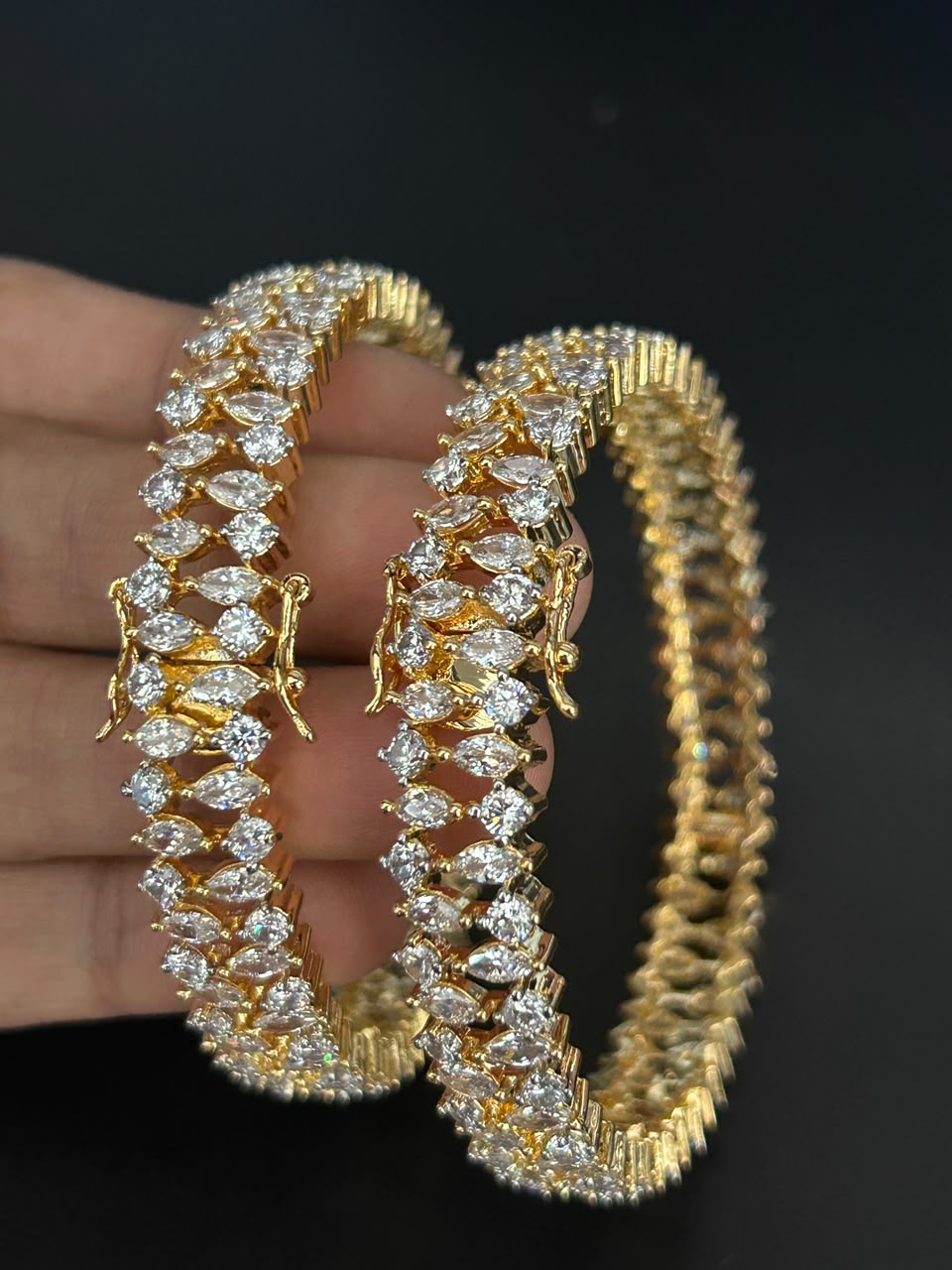 Elira Marquise Sparkle Bangle Set