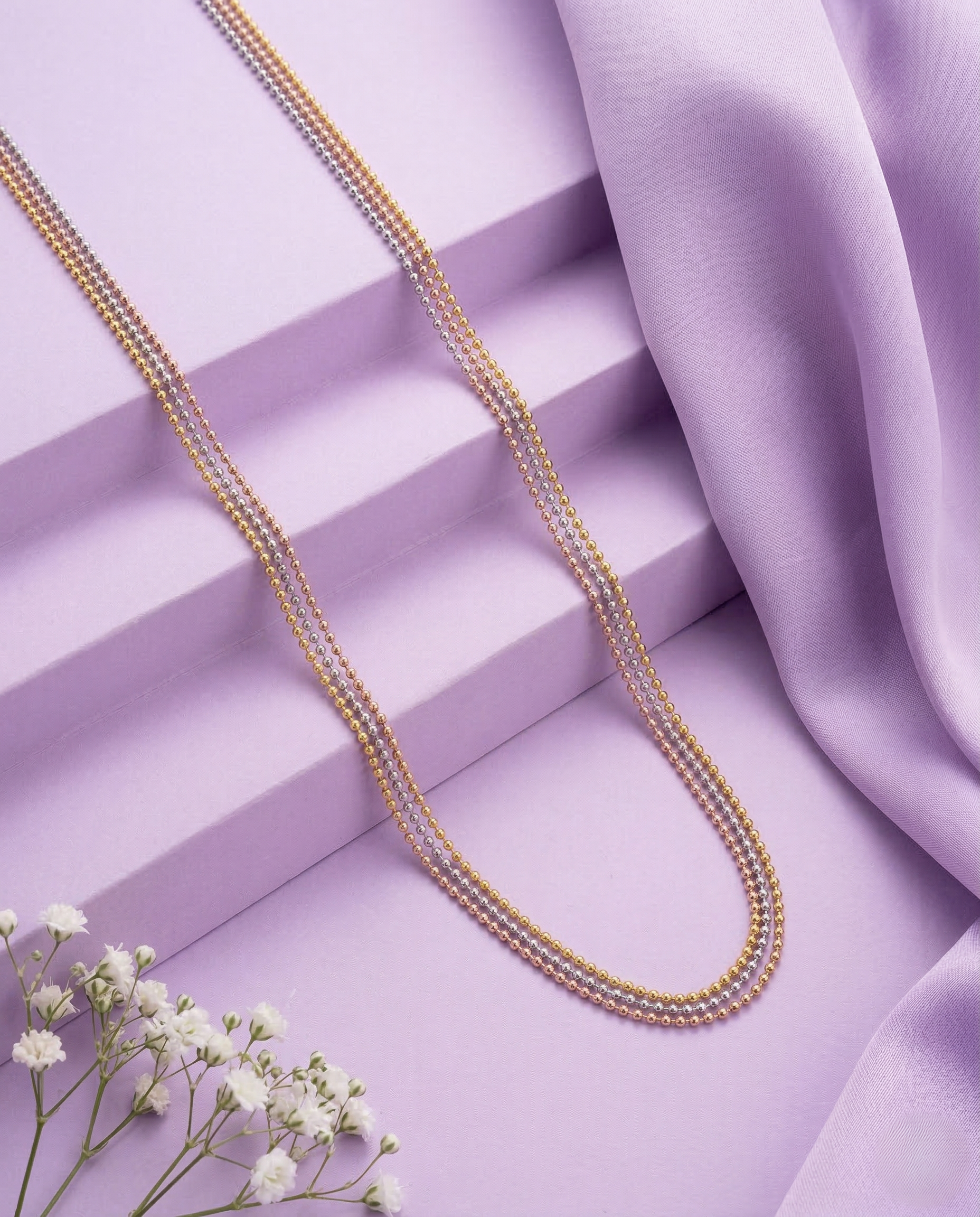 3 Tone 3 Line Ball Chain