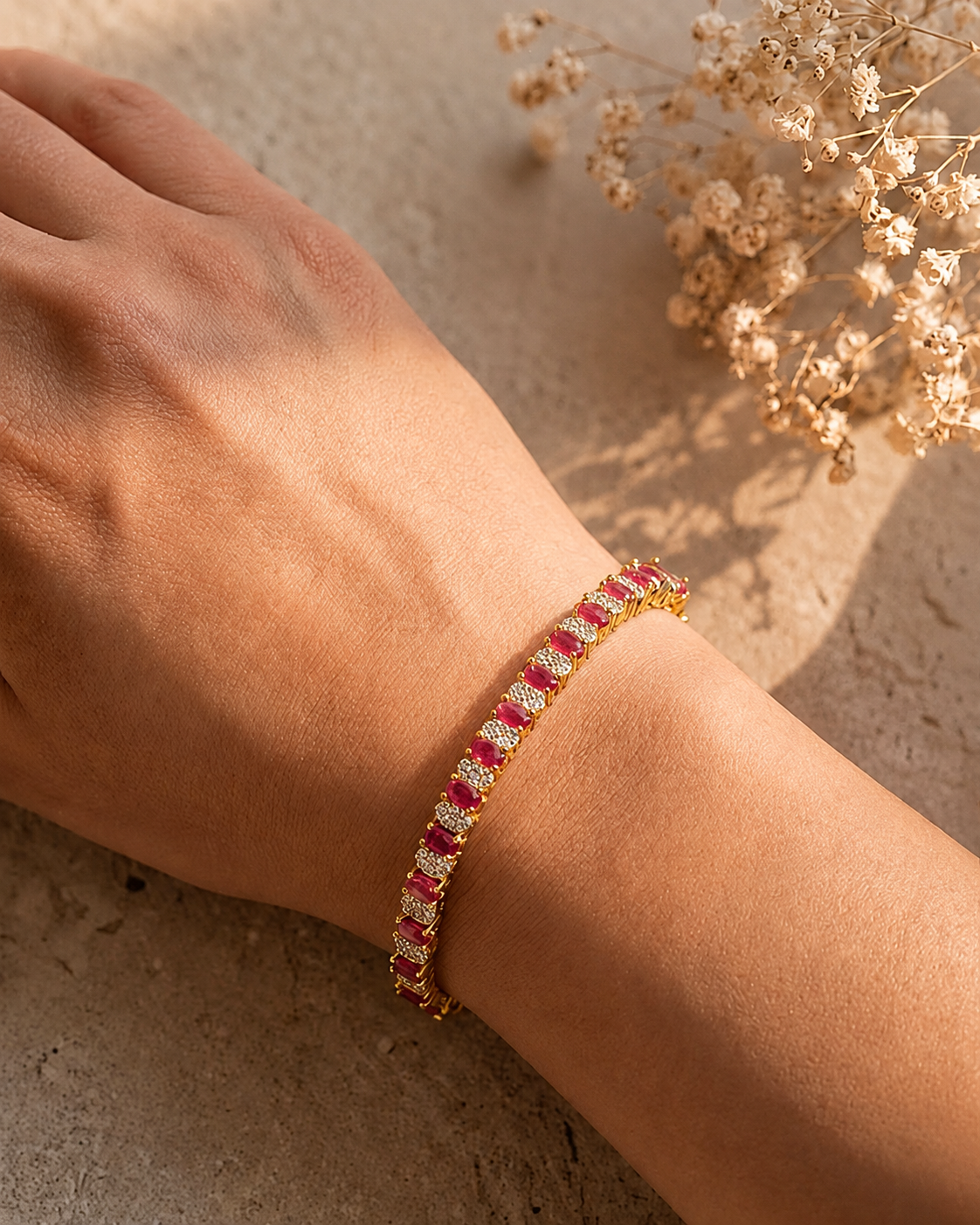   green and ruby stone variants. Crafted with premium gold plating, sparkling CZ accents, anti-tarnish polish