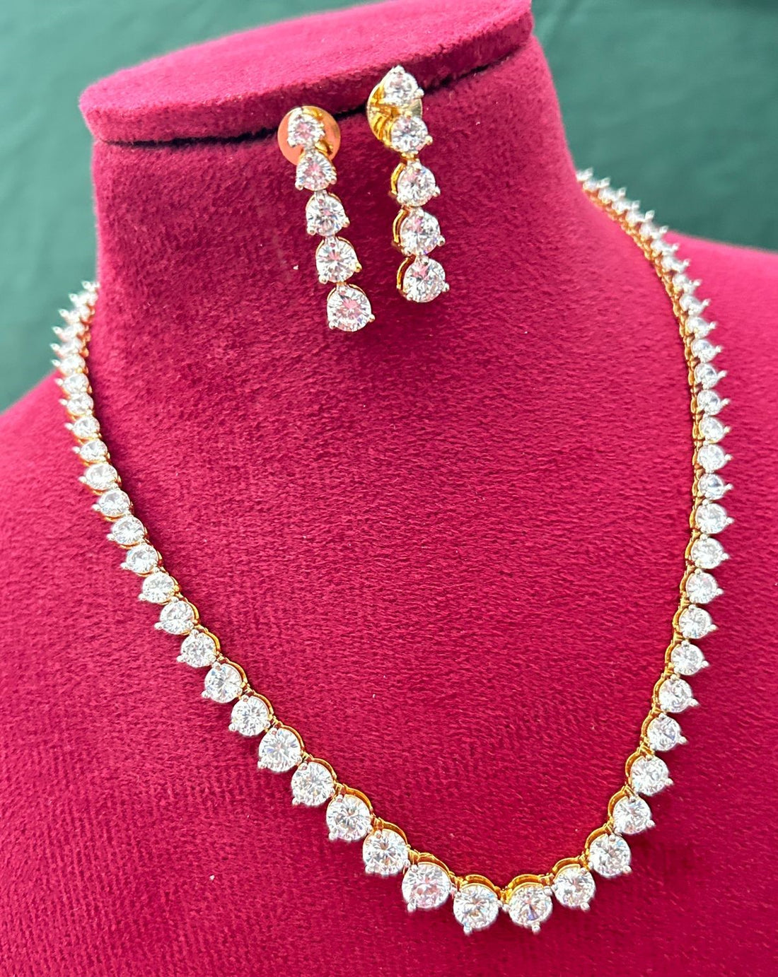real look artificial diamond jewellery soltaire necklace in range all india transpoter retailer wholesaller